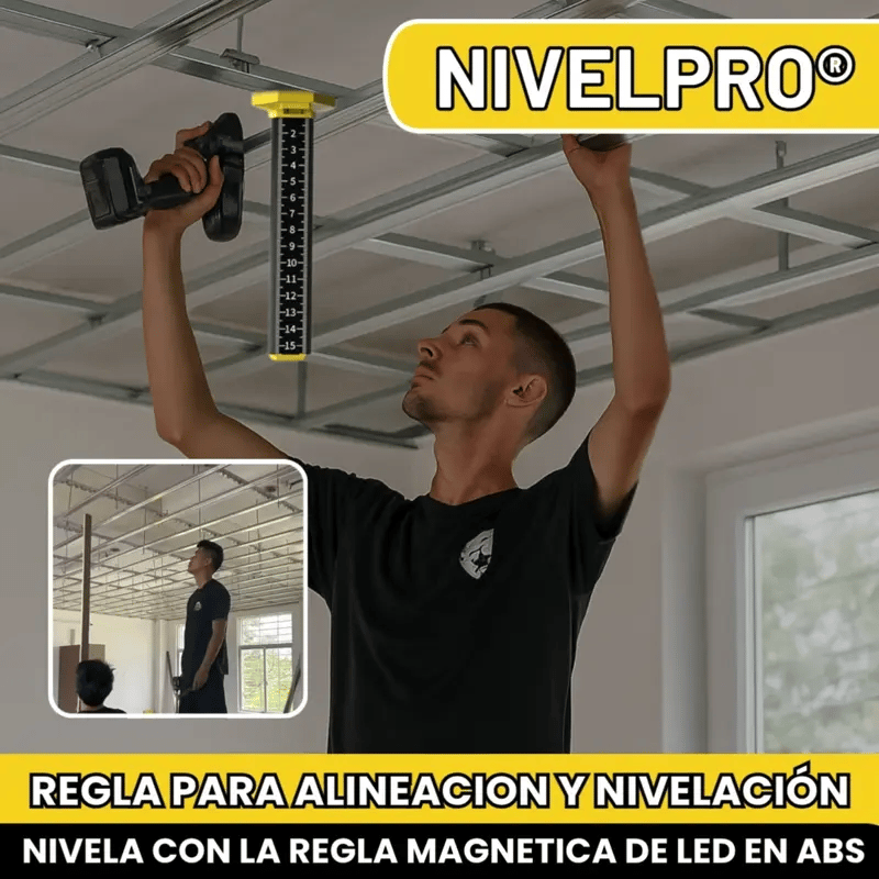 NIVELPRO® REGLA MAGNETICA PARA ALINEACION Y NIVELACIÓN DE PAREDES, CERAMICAS, PERFILES Y CIELOS RASOS